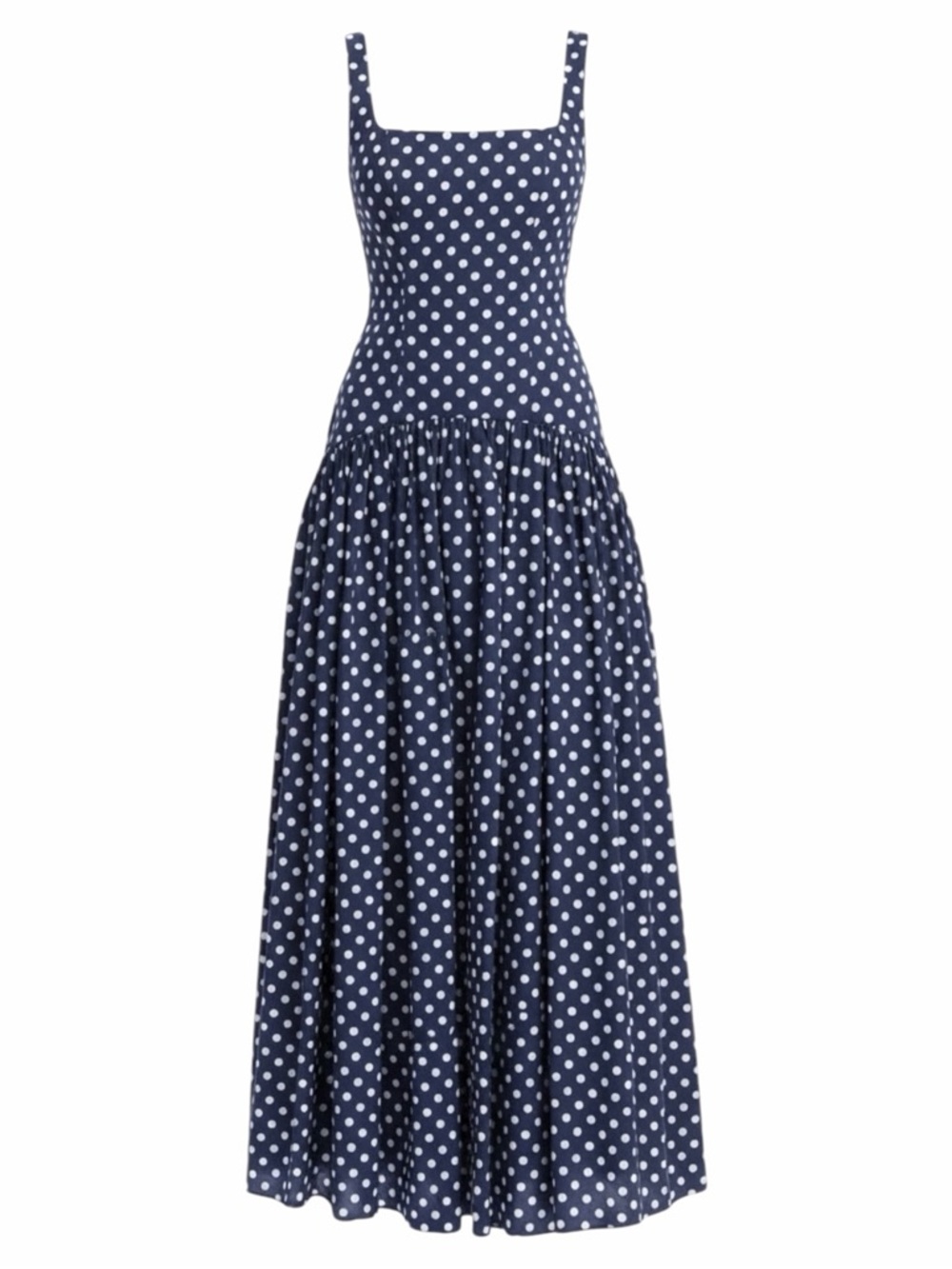 Jewel Badgley Mischka Women's Isla Polka Dot Drop Waist Maxi Dress Blur Size 6 - Picture 4 of 8